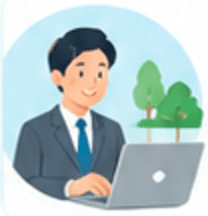地域で学ぶ人のイラスト